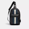 Coach West Pack In Signature Canvas With Varsity Stripe