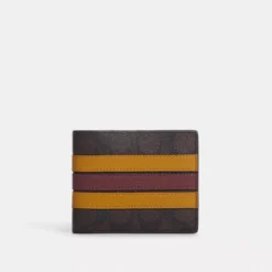 Coach 3 In 1 Wallet In Signature Canvas With Varsity Stripe