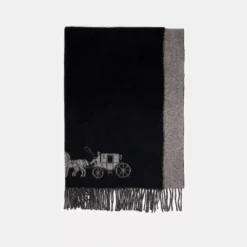 Coach Horse And Carriage Double Face Oversized Muffler