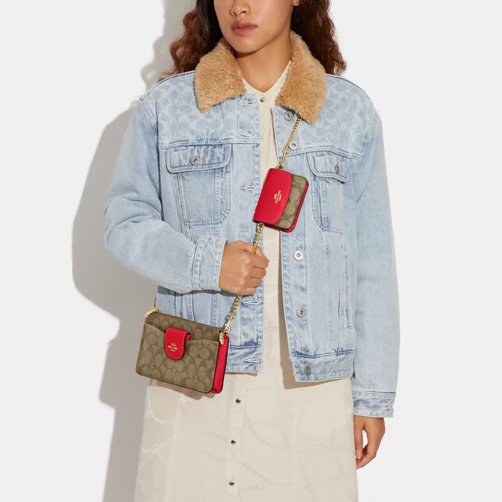 Coach Poppy Crossbody With Card Case In Signature Canvas - Image 4