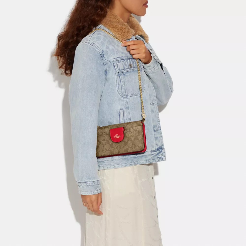 Coach Poppy Crossbody With Card Case In Signature Canvas - Image 5