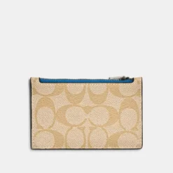 Coach Zip Card Case In Signature Canvas