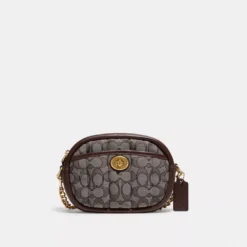 Coach Small Camera Bag In Signature Jacquard With Quilting