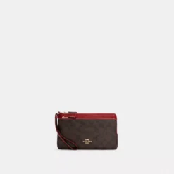 Coach Double Zip Wallet In Signature Canvas