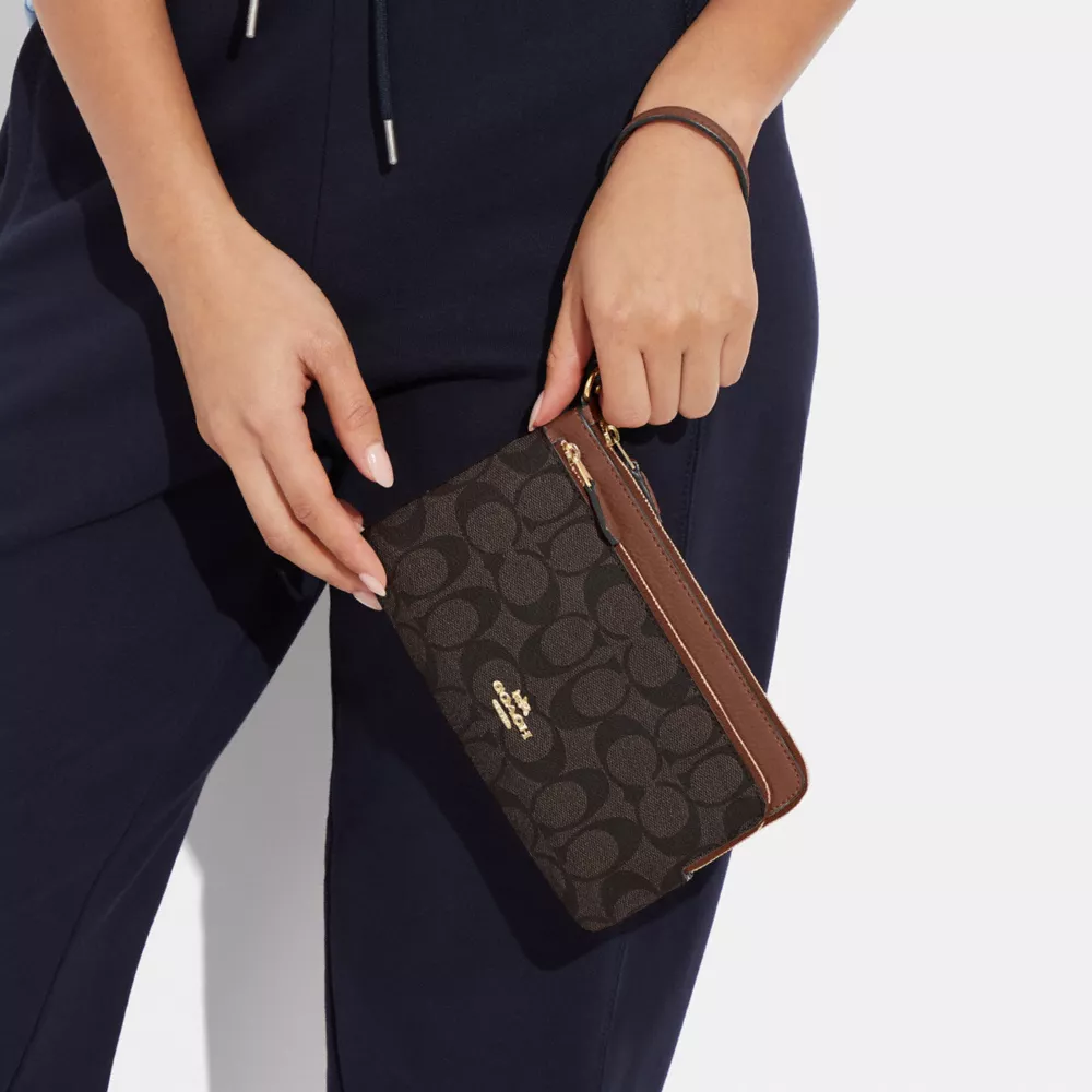 Coach Double Zip Wallet In Signature Canvas - Image 6