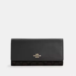 Coach Slim Trifold Wallet In Signature Canvas