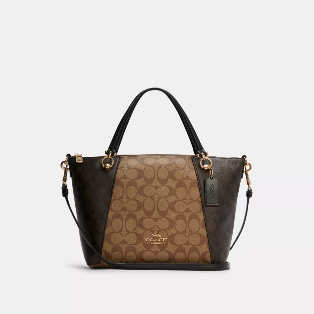 Coach Kacey Satchel In Blocked Signature Canvas - Image 3