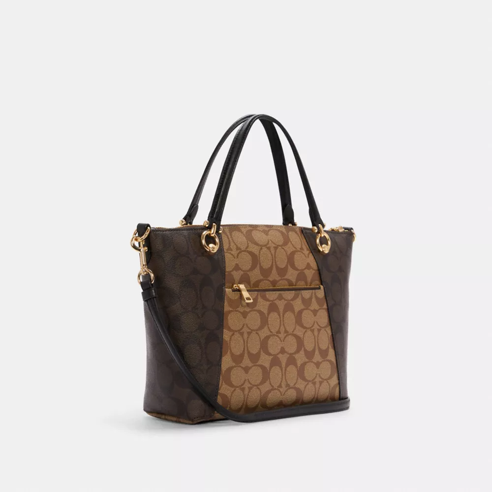 Coach Kacey Satchel In Blocked Signature Canvas - Image 5
