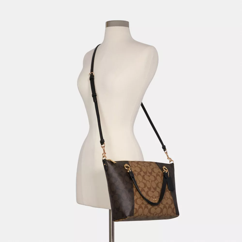 Coach Kacey Satchel In Blocked Signature Canvas - Image 4