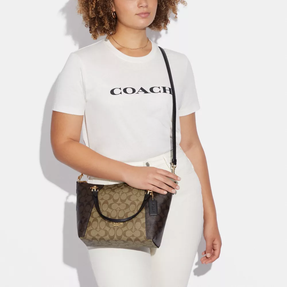 Coach Kacey Satchel In Blocked Signature Canvas - Image 7