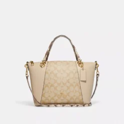 Coach Kacey Satchel In Colorblock Signature Canvas