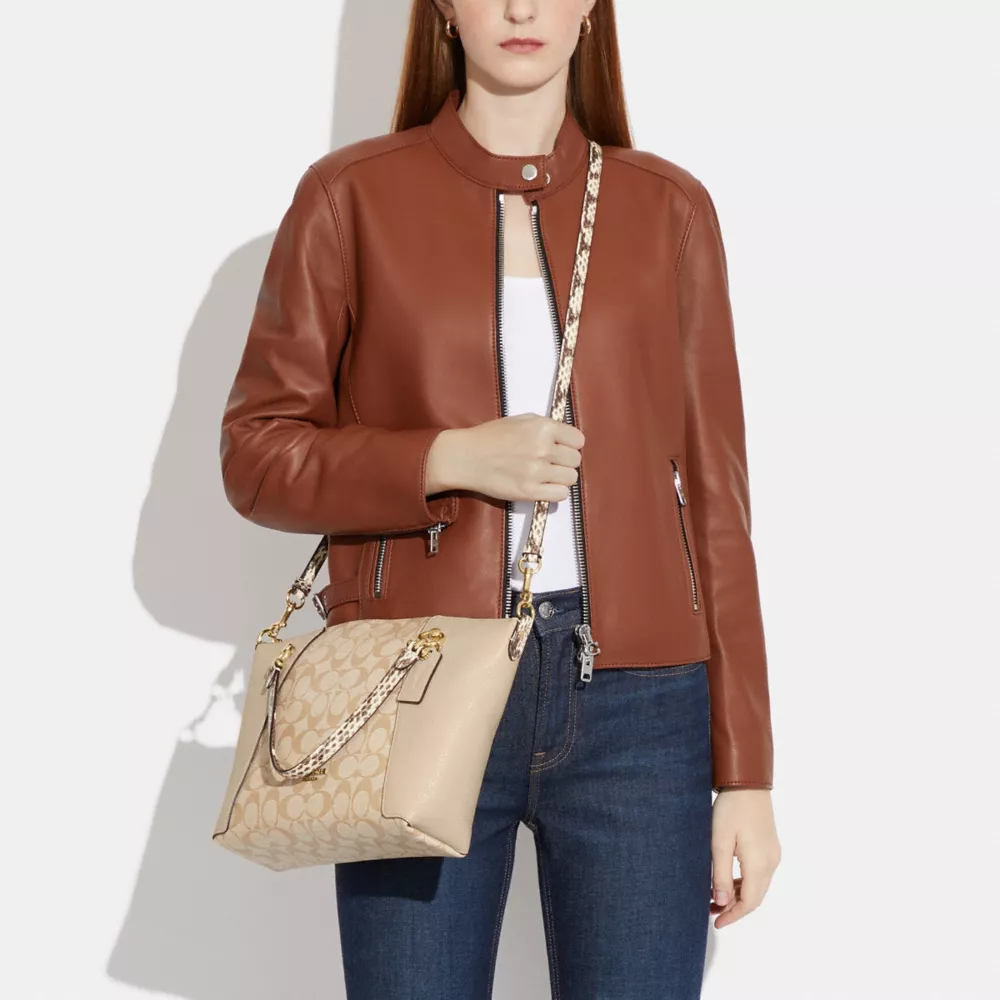 Coach Kacey Satchel In Colorblock Signature Canvas - Image 6