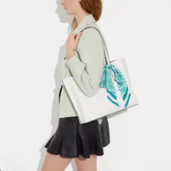 Coach Signature Print Silk Skinny Scarf