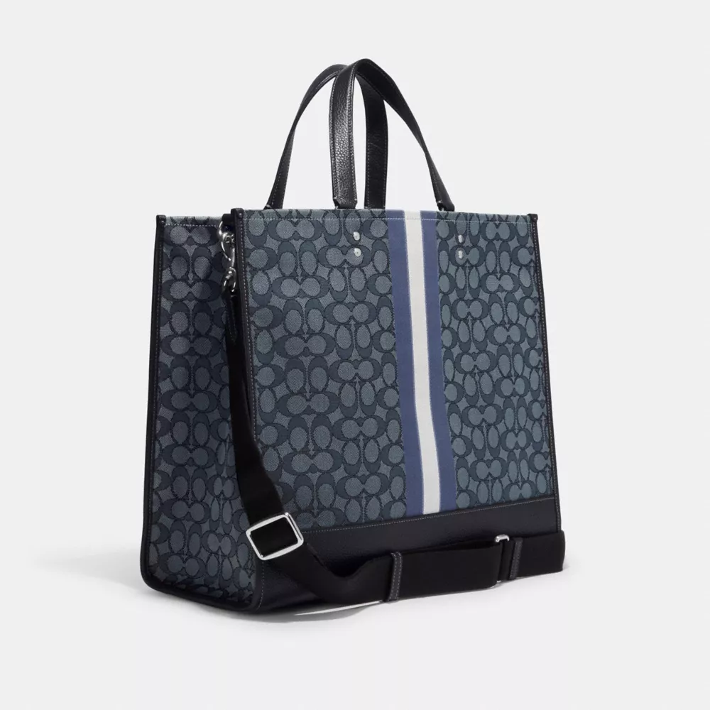 Dempsey Tote 40 In Signature Jacquard With Stripe And Coach Patch - Image 7