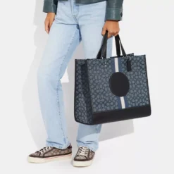 Dempsey Tote 40 In Signature Jacquard With Stripe And Coach Patch