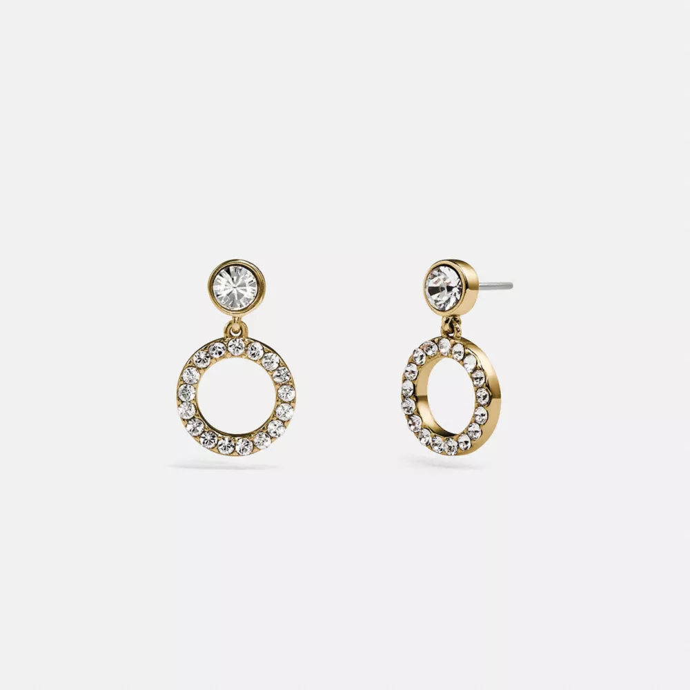 Coach Halo Pave Drop Stud Earrings - Image 2