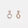 Coach Halo Pave Drop Stud Earrings