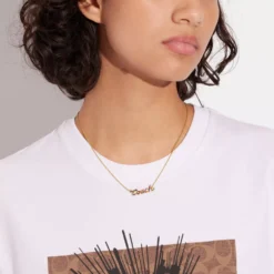 Coach Signature Script Necklace