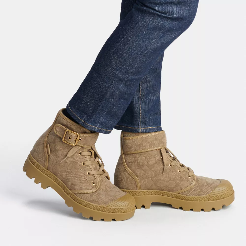 Coach Trooper Mid Top Boot In Signature Jacquard Canvas - Image 3