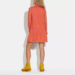 Coach Bonnie Cashin Plaid Drop Waist Mini Dress