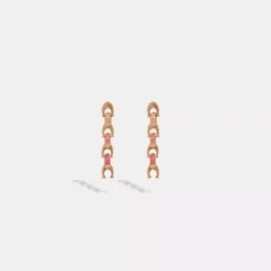 Coach Pavé Signature Drop Earrings