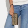 Coach Long Zip Around Wallet In Signature Canvas With Varsity Motif