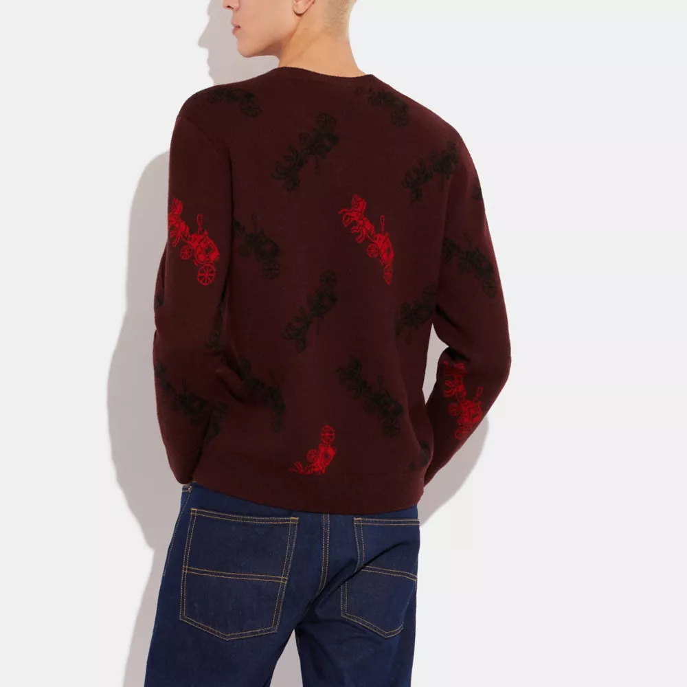 Coach Horse And Carriage V Neck Sweater - Image 2
