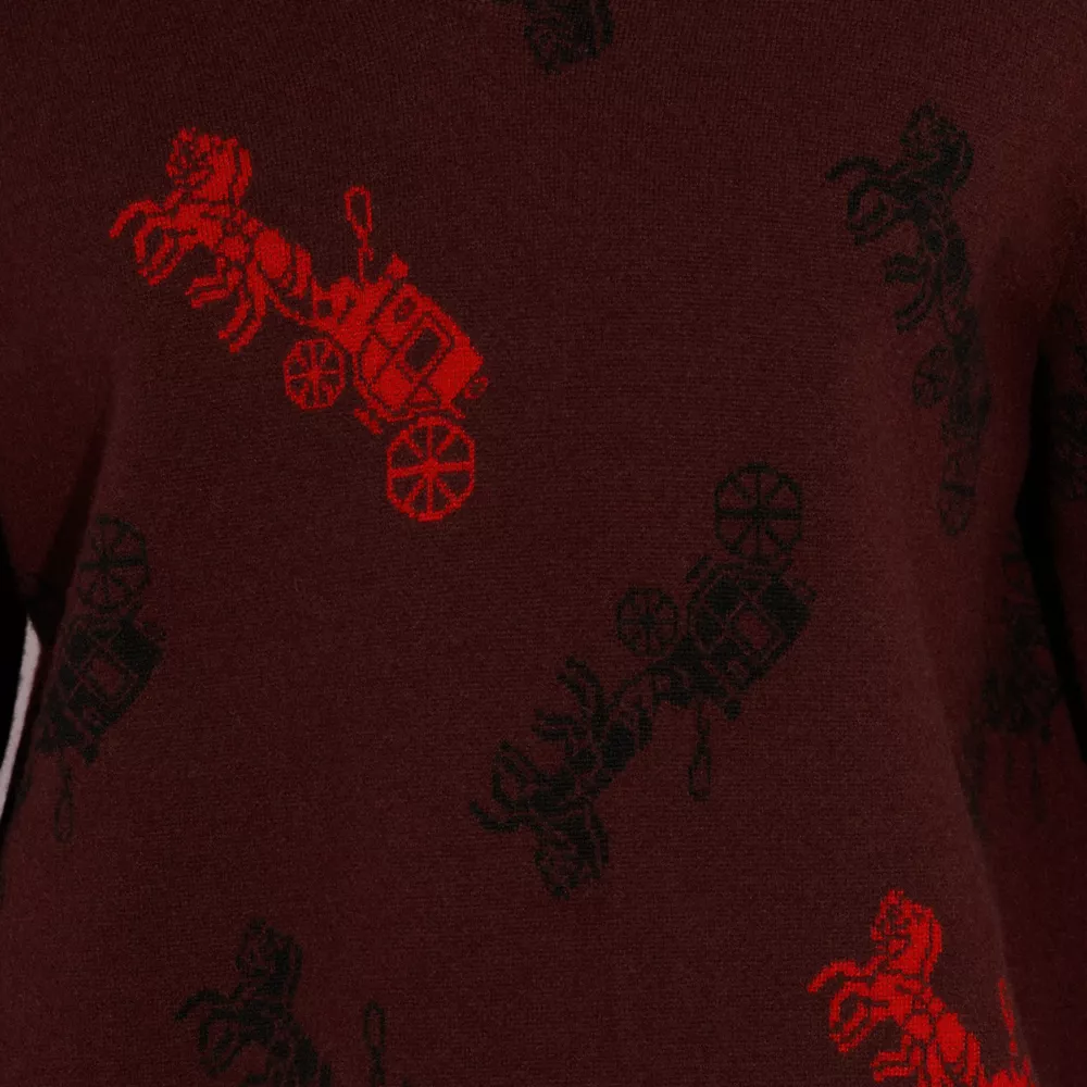 Coach Horse And Carriage V Neck Sweater - Image 3