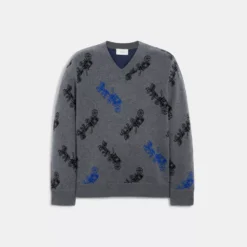 Coach Horse And Carriage V Neck Sweater