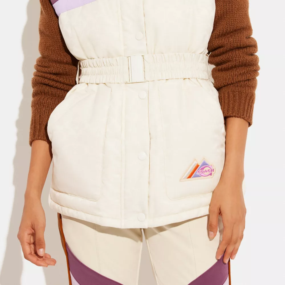 Coach Belted Ski Puffer Vest - Image 2