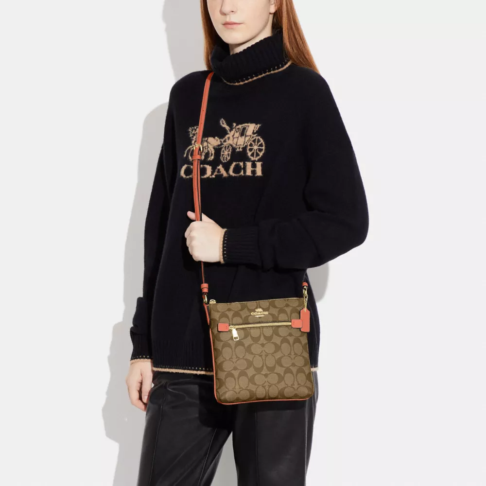 Coach Mini Rowan File Bag In Signature Canvas - Image 4