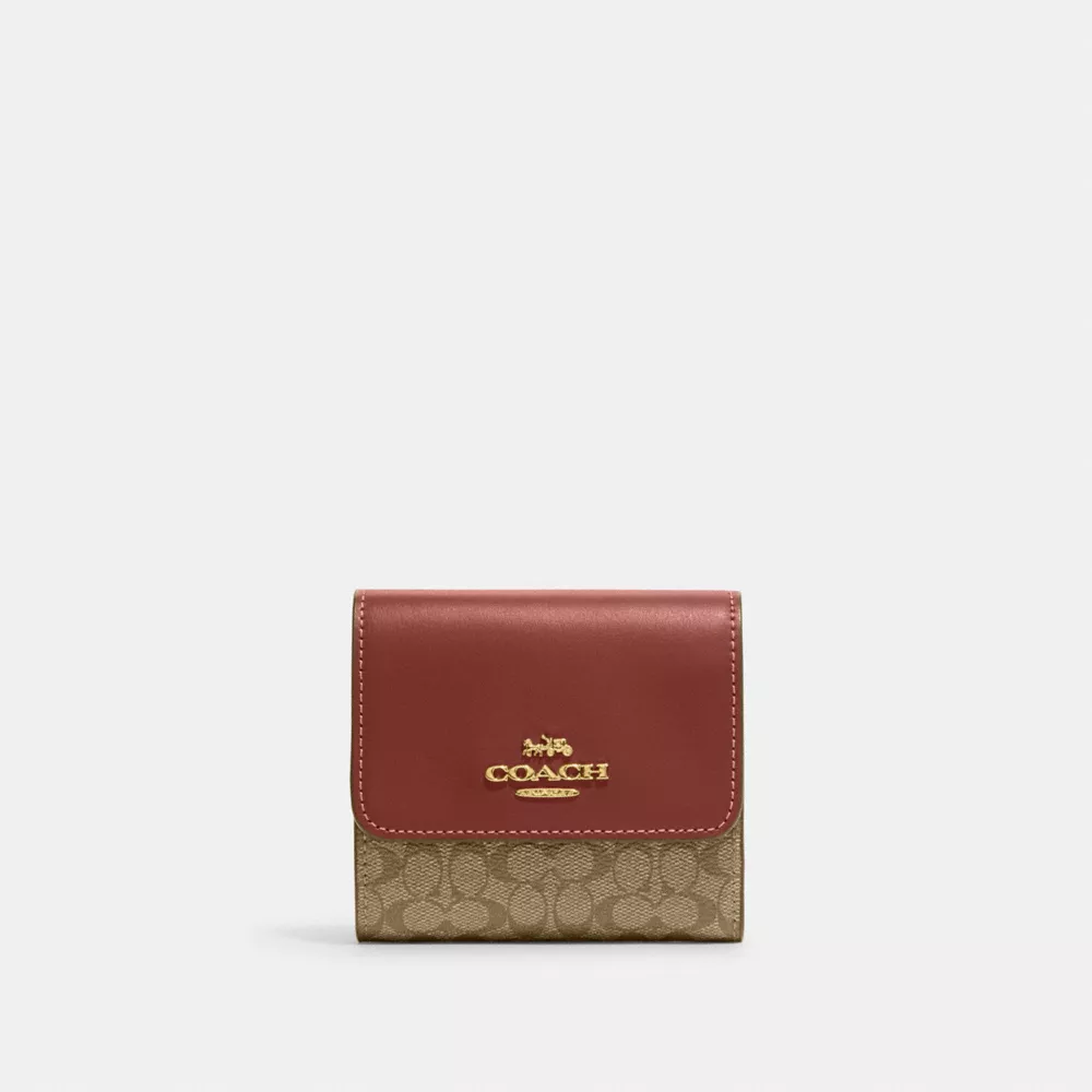 Coach Small Trifold Wallet In Colorblock Micro Signature Canvas - Image 5