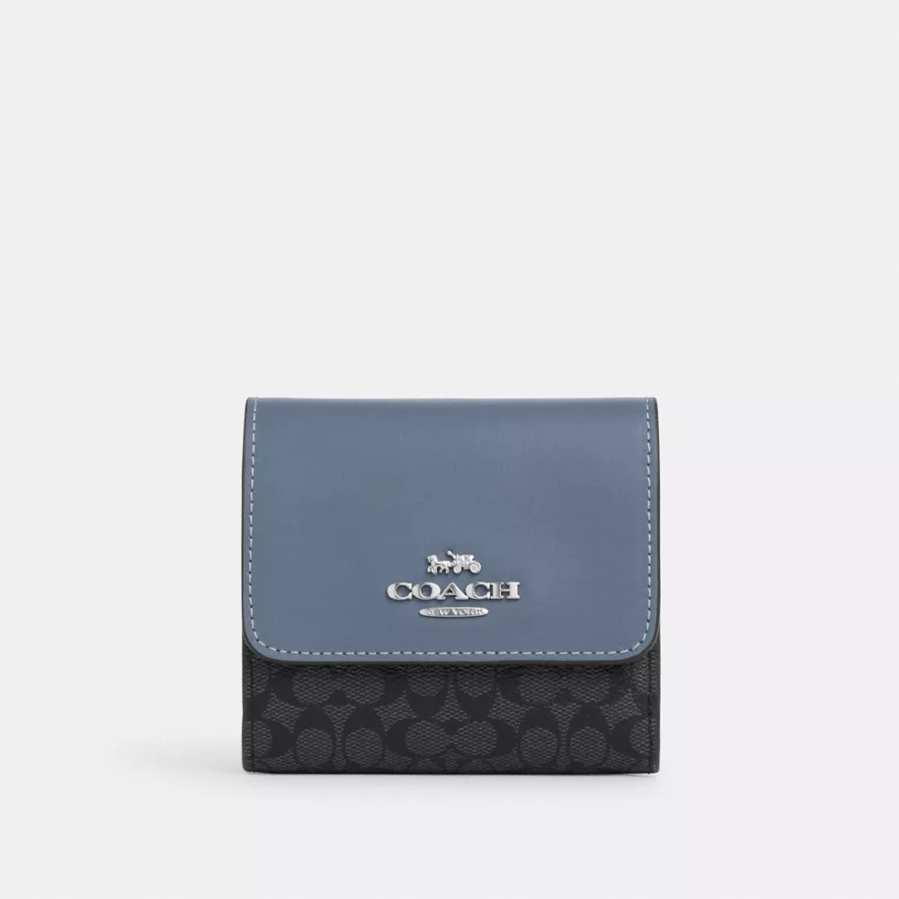 Coach Small Trifold Wallet In Colorblock Micro Signature Canvas - Image 7