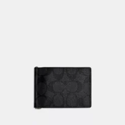 Coach Slim Money Clip Billfold Wallet In Signature Canvas