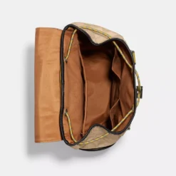 Track Backpack In Colorblock Signature Canvas With Coach Stamp