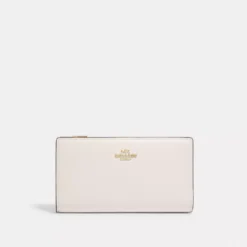 Coach Slim Zip Wallet With Floral Cluster Print Interior