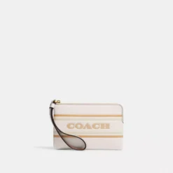 Corner Zip Wristlet With Coach Stripe