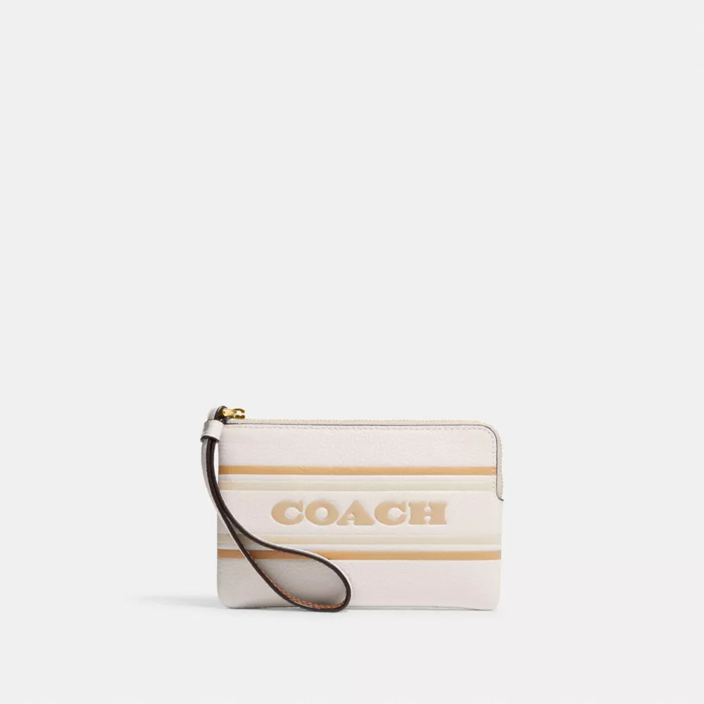 Corner Zip Wristlet With Coach Stripe