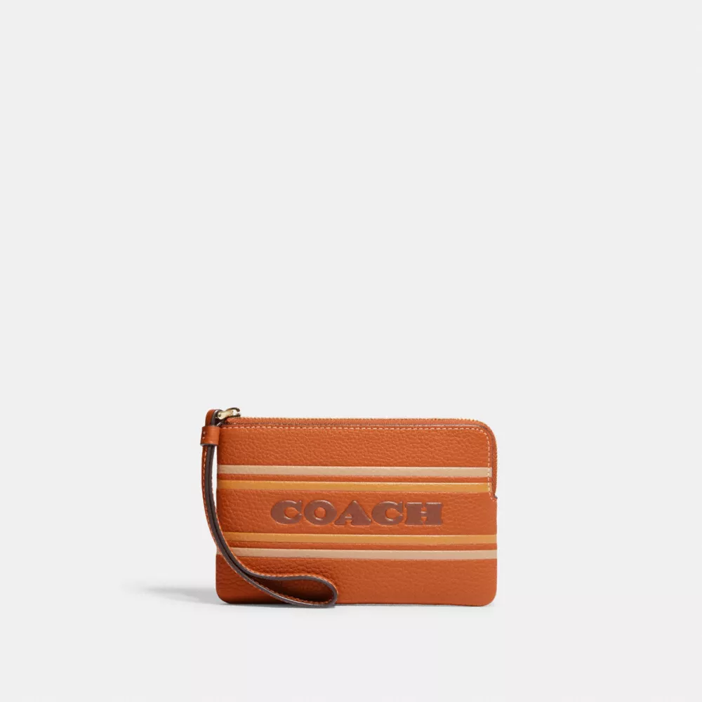 Corner Zip Wristlet With Coach Stripe - Image 2