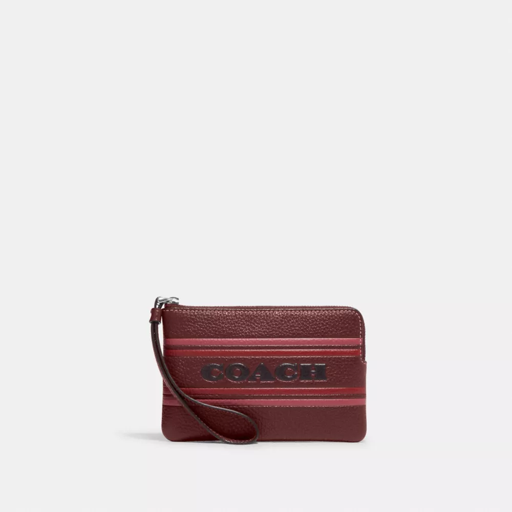Corner Zip Wristlet With Coach Stripe - Image 3