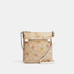 Coach Mini Rowan File Bag In Signature Canvas With Nostalgic Ditsy Print