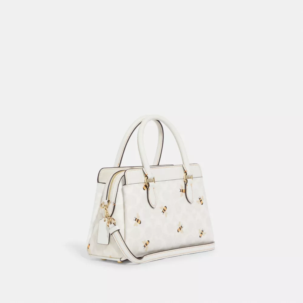 Coach Mini Darcie Carryall In Signature Canvas With Bee Print - Image 3