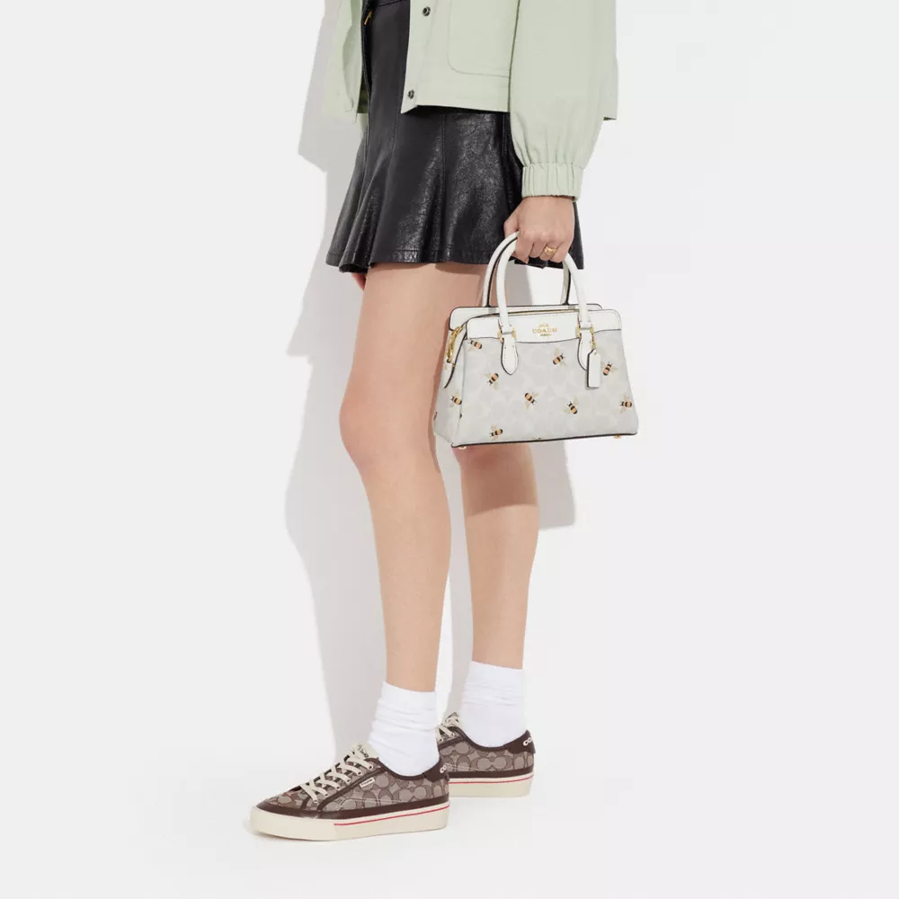 Coach Mini Darcie Carryall In Signature Canvas With Bee Print - Image 2