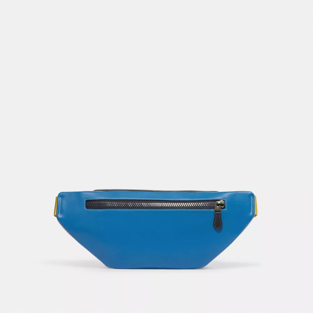 Track Belt Bag In Colorblock Signature Canvas With Coach Stamp
