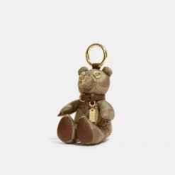 Coach Bear Bag Charm In Signature Canvas