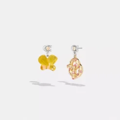 Coach Bumble Bee Pretzel Mismatch Earrings