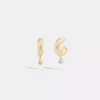 Coach Signature Heart Chubby Hoop Earrings