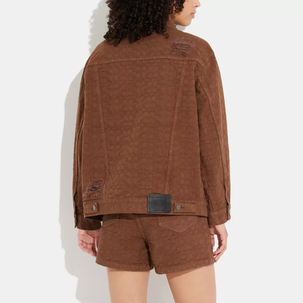 Coach Signature Jacquard Denim Jacket - Image 4