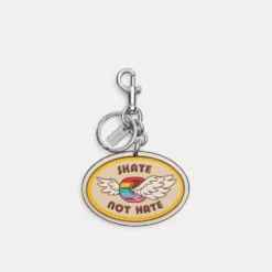 Coach Skate Not Hate Bag Charm In Rainbow Signature Canvas