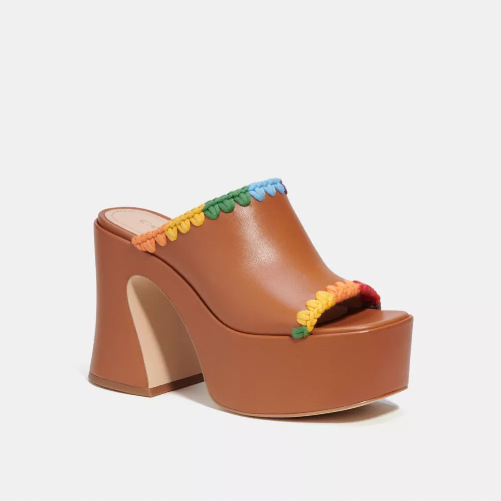 Coach Bobi Platform Sandal With Rainbow Crochet - Image 4